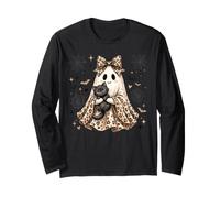 Preppy Halloween Ghost Girl Black Cat Low Leopard Spooky Manga Larga