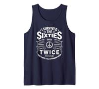 Preppy I SOBREVIVED The SIXTIES TWICE Peace Love 60's Birthday Camiseta sin Mangas