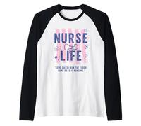 Preppy Nurse Cute Bow Nurse Cita Divertido RN Trabajo Enfermera Humor Camiseta Manga Raglan
