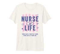 Preppy Nurse Cute Bow Nurse Cita Divertido RN Trabajo Enfermera Humor Camiseta Premium