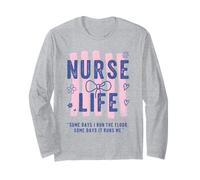 Preppy Nurse Cute Bow Nurse Cita Divertido RN Trabajo Enfermera Humor Manga Larga