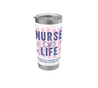 Preppy Nurse Cute Bow Nurse Cita Divertido RN Trabajo Enfermera humor Vaso térmico de acero inoxidable de doble pared