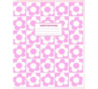 Preppy Pink Checkered Aesthetic Composition Notebook: Cute Floral College Ruled Journal for Classroom, Office, and School | Trendy School Supplies for Teen Girls & Students