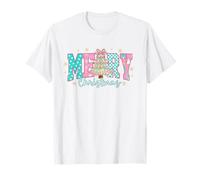 Preppy Pink Christmas Coquette Camiseta