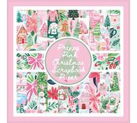 Preppy Pink Christmas Scrapbook Paper: Gingerbread Houses Craft Paper Pad For Scrapbooking, Mixed Media, Decoupage, Junk Journals & Paper Crafts; 8.5x8.5"