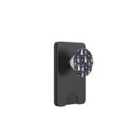 Preppy Pups - Elegante patrón de bulldog francés en azul oscuro PopSockets PopWallet para MagSafe