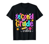 Preppy Second Grade Vibes: Regreso a la Escuela, niñas y niños de Segundo Grado Camiseta