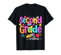 Preppy Second Grade Vibes: Regreso a la Escuela, niñas y niños de Segundo Grado Camiseta