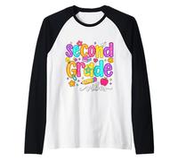 Preppy Second Grade Vibes: Regreso a la Escuela, niñas y niños de Segundo Grado Camiseta Manga Raglan