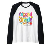 Preppy Second Grade Vibes: Regreso a la Escuela, niñas y niños de Segundo Grado Camiseta Manga Raglan