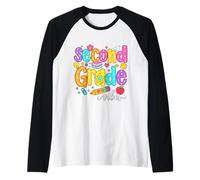 Preppy Second Grade Vibes: Regreso a la Escuela, niñas y niños de Segundo Grado Camiseta Manga Raglan