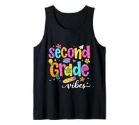 Preppy Second Grade Vibes: Regreso a la Escuela, niñas y niños de Segundo Grado Camiseta sin Mangas
