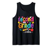 Preppy Second Grade Vibes: Regreso a la Escuela, niñas y niños de Segundo Grado Camiseta sin Mangas