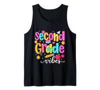Preppy Second Grade Vibes: Regreso a la Escuela, niñas y niños de Segundo Grado Camiseta sin Mangas