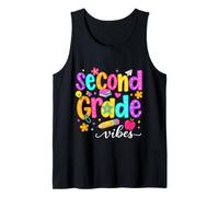 Preppy Second Grade Vibes: Regreso a la Escuela, niñas y niños de Segundo Grado Camiseta sin Mangas