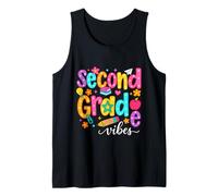 Preppy Second Grade Vibes: Regreso a la Escuela, niñas y niños de Segundo Grado Camiseta sin Mangas