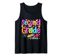 Preppy Second Grade Vibes: Regreso a la Escuela, niñas y niños de Segundo Grado Camiseta sin Mangas
