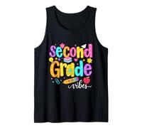 Preppy Second Grade Vibes: Regreso a la Escuela, niñas y niños de Segundo Grado Camiseta sin Mangas