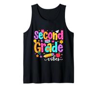 Preppy Second Grade Vibes: Regreso a la Escuela, niñas y niños de Segundo Grado Camiseta sin Mangas
