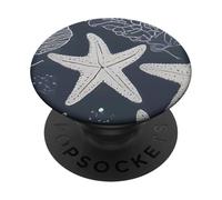 Preppy Shells Starfish Design PopSockets PopGrip Adhesivo