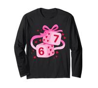 Preppy Six Seven Valentine 6 7 Dados Meme Diseño de Coqueta Manga Larga