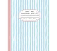 Preppy Stripe Composition Notebook: Aesthetic Stylish Pastel Blue and Blush Pink Wavy Striped Journal for Women and Teens | College Ruled Pages