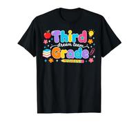 Preppy Third Grade Dream Team Back to School Teachers Kids Camiseta gráfica económica, Hombre, Negro, M