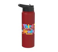 Preppy Third Grade Dream Team Back to School Teachers Kids Stainless Steel Insulated Water Bottle