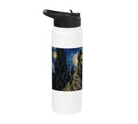 Presa Canario Perro Van Gogh Noche Estrellada Stainless Steel Insulated Water Bottle