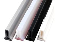 Presa de agua plegable del umbral de la ducha, Protector contra salpicaduras de agua fregadero silicona for cocina y baño, presa ducha for alrededores bañera(White,3.5M/138in)