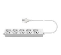 PRESA MULTIPLA 5 UNIVERSAL OUTPUT CON CABLE 2MT WHITE COLOR 01294.CC.B