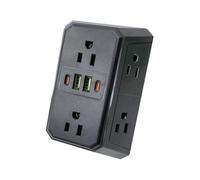 Presa Multipla USB, Italiana,Adattatore Multipresa Elettrica da Muo, dattatore Cucina, Tripla Presa per Ufficio CASA Viaggio, Bianco, Adattatore Elettrico A 6 Prese