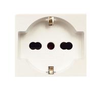 Presa Schuko Bipasso Blanc S45 RAL 1013 2P+T 10/16A AVE 45990/15TS