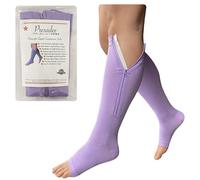 Presadee - Calcetines de compresión con cremallera para alivio de la pierna durante la noche (15-20 mmHg), color morado, XXL, Púrpura