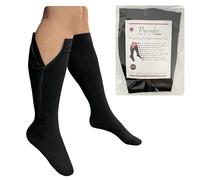 Presadee Premium calcetines de compresión firme para dolor de piernas con cierre de cremallera 20-30 mmHg, L/XL, Negro