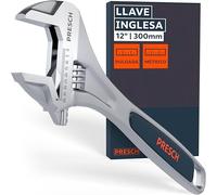 PRESCH Llave ajustable 300mm - Escala grabada con láser de 40mm (métrica y pulgadas) - Fresado de precisión para un agarre óptimo - Llave inglesa robusta - Herramienta de alta gama