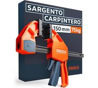 Presch Sargento Carpintero 150mm - Abrazadera de barra con 75 kg de fuerza de sujeción - Robusto gracias al acero al carbono y al cuerpo reforzado con fibra de vidrio - Con función de expansión