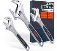 PRESCH Set de llaves ajustables - 200mm, 250mm y 300mm - Escalas grabadas con láser de 30mm-40mm (métrica y pulgadas) - Fresado de precisión para un agarre óptimo - Llaves inglesas robustas