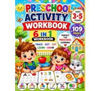 Preschool Activity Workbook for Kids Ages 3-5: 6-in-1 Learning Workbook with Tracing, Dot-to-Dot, Cutting, Counting, and Fun Preschool Activities