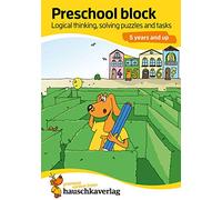 Preschool block - Logical thinking, solving puzzles and tasks 5 years and up, A5-Block: Colourful puzzle block - fun educational development: 732