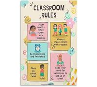 Preschool Classroom Rules Good Habits Polite Poster Wall Art for Daycare Kindergarten Home(Unframed,08x12inch(20x30cm))