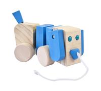 Preschool Pull Dog - Crawling Toy for Kids | Smooth Wood with Rolling Wheels, Rope Handle, Educational Play, Toddler Activity, Boys Girls Gift, Travel Entertainment