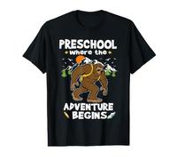 Preschool Where The Adventure Begins Back To School Bigfoot Camiseta gráfica económica