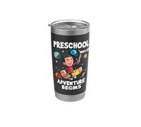 Preschool Where The Adventure Begins Back To School For Boys Vaso térmico de acero inoxidable de doble pared