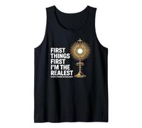 Presencia Real Monstrance Humor católico Camiseta sin Mangas