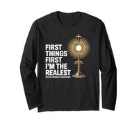 Presencia Real Monstrance Humor católico Manga Larga