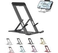 Presencte Fashion Folding Bracket Cell Phone, Portable Folding Bracket, Aluminum Desk Phone Stand,Adjustable Phone Stand For Desk With All Smartphones,Tablets (Gray)