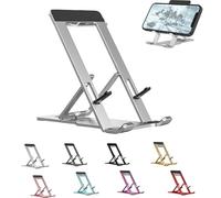 Presencte Fashion Folding Bracket Cell Phone, Portable Folding Bracket, Aluminum Desk Phone Stand,Adjustable Phone Stand For Desk With All Smartphones,Tablets (Silver)