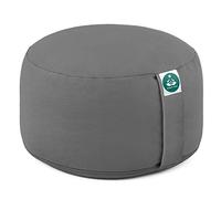 Present Mind Cojines Redondos de Yoga Extra Altos (20 cm) - Gris - Zafu de Yoga - Cojín de Suelo Alto para Yoga y Meditación - Yoga Accesorios Hechos en la UE - Funda Lavable - 100% Natural