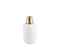 Present Time PT3367WH Florero Shine Hierro Esmalte Medio, Blanco, D 14 cm